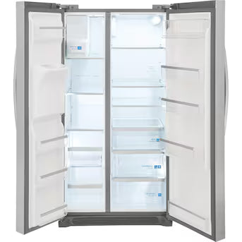 Frigidaire Gallery 22.3-cu ft Counter-Depth Side-by-Side Refrigerator with Ice Maker ,Water and Ice Dispenser ( Fingerprint Resistant Stainless Steel ) Model# GRSC2352AF