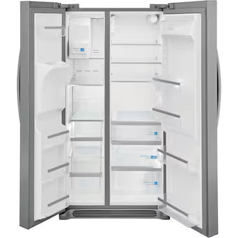 Frigidaire Gallery 25.6-cu ft Side-by-Side Refrigerator with Ice Maker ,Water and Ice Dispenser ( Fingerprint Resistant Stainless Steel ) ENERGY STAR Certified Model# GRSS2652AF