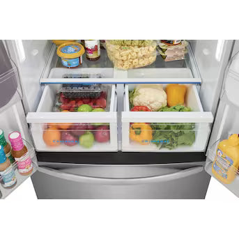 Frigidaire Counter-Depth 17.6-cu ft 3 -Door French Door Refrigerator with Ice Maker ( Fingerprint-Resistant Stainless Look ) ENERGY STAR Certified Model# FRFG1723AV