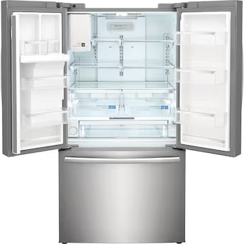 Frigidaire Gallery Standard-Depth 27.8-cu ft 3 -Door French Door Refrigerator with Dual Ice Maker with Water and Ice Dispenser ( Fingerprint Resistant Stainless Steel ) ENERGY STAR Certified Model# GRFS2853AF