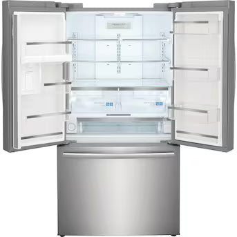 Frigidaire Gallery Counter-Depth 23.3-cu ft 3 -Door French Door Refrigerator with Ice Maker with Water Dispenser ( Fingerprint Resistant Stainless Steel ) Model# GRFG2353AF
