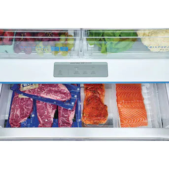 Frigidaire Gallery Counter-Depth 23.3-cu ft 3 -Door French Door Refrigerator with Ice Maker with Water Dispenser ( Fingerprint Resistant Stainless Steel ) Model# GRFG2353AF