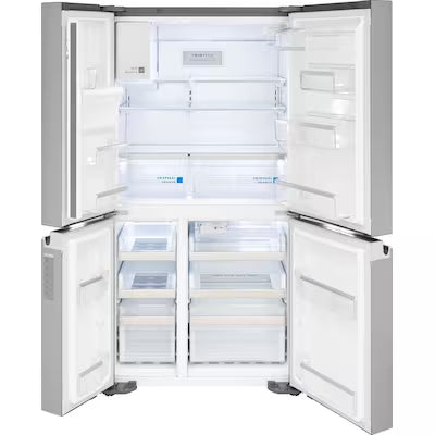 Frigidaire Gallery Counter-Depth 21.5-cu ft 4 -Door French Door Refrigerator with Ice Maker with Water and Ice Dispenser ( Fingerprint Resistant Stainless Steel ) Model# GRQC2255BF