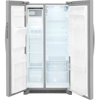 Frigidaire 25.6-cu ft Side-by-Side Refrigerator with Ice Maker ,Water and Ice Dispenser ( Stainless steel ) ENERGY STAR Certified Model# FRSS2623AS