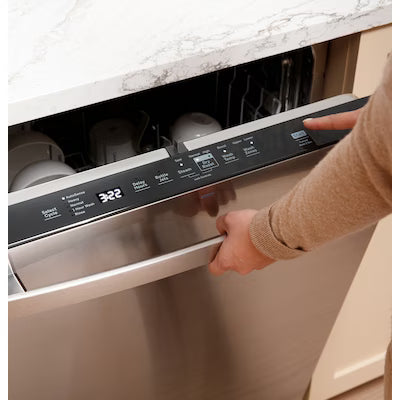 Coming Soon GE Fingerprint Resistant Top Control with Stainless Steel Interior Dishwasher with Sanitize Cycle Model# GDT650SYVFS