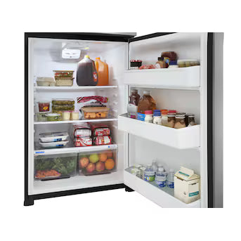 Coming Soon Frigidaire 20-cu ft Standard-Depth 30-in Wide Top-Freezer Refrigerator ( Stainless steel ) Garage Ready ENERGY STAR Certified Model# FFHT2022AS