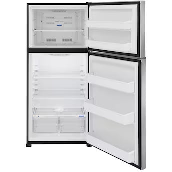 Coming Soon Frigidaire 20-cu ft Standard-Depth 30-in Wide Top-Freezer Refrigerator ( Stainless steel ) Garage Ready ENERGY STAR Certified Model# FFHT2022AS