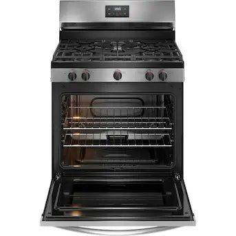 Frigidaire 30-in 5 burners 5.1-cu ft Freestanding Natural Gas Range ( Stainless Steel ) Mode# FCRG3052BS