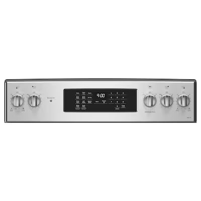 GE Profile 30-in Glass Top 5 burners 6.2-cu ft Air Fry Convection Oven Freestanding Electric Range ( Fingerprint Resistant Stainless Steel ) Model# PB900YVFS