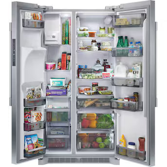 Frigidaire Professional 22.3-cu ft Counter-Depth Side-by-Side Refrigerator with Ice Maker ,Water and Ice Dispenser ( Smudge-Proof Stainless Steel Model# PRSC2222AF