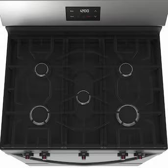 Frigidaire 30-in 5 burners 5.1-cu ft Freestanding Natural Gas Range ( Stainless Steel ) Mode# FCRG3052BS