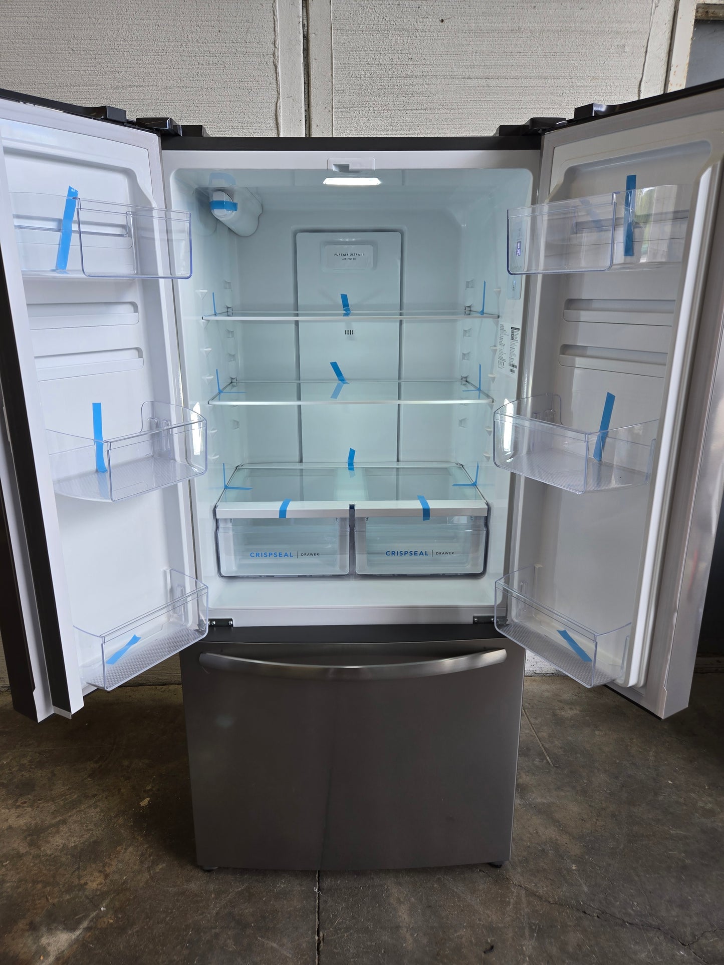 Frigidaire Counter-Depth 17.6-cu ft 3 -Door French Door Refrigerator with Ice Maker ( Fingerprint-Resistant Stainless Look ) ENERGY STAR Certified Model# FRFG1723AV