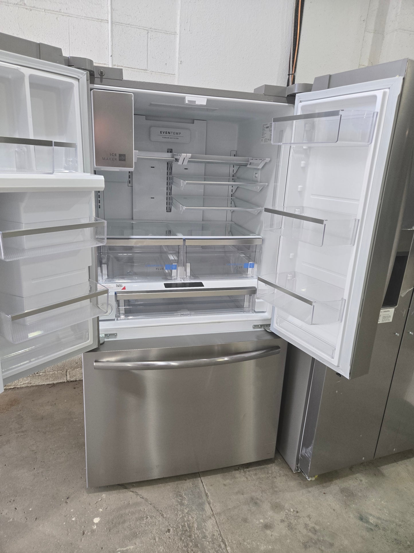 Frigidaire Gallery Standard-Depth 27.8-cu ft 3 -Door French Door Refrigerator with Dual Ice Maker with Water and Ice Dispenser ( Fingerprint Resistant Stainless Steel ) ENERGY STAR Certified Model# GRFS2853AF