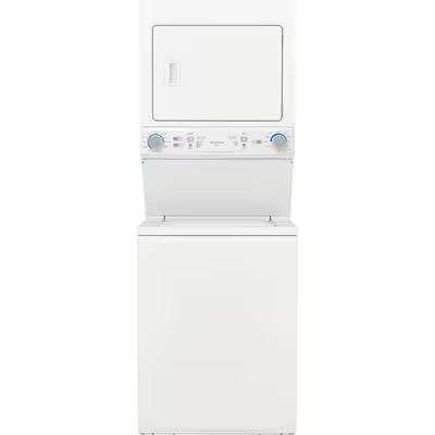 Frigidaire Quick Wash Dry Cycle, Maxfill Wash Cycle Gas Stacked Laundry Center with 3.9-cu ft Top load Washer and 5.6-cu ft Dryer White Model# FLCG7522AW 6010-06 by Scratch-n-Dent Depot