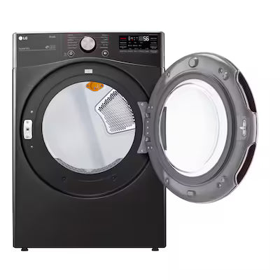 LG TrueSteam 7.4-cu ft Stackable Vented Gas Dryer with Steam Cycle ( Black ) Model# DLGX4001B