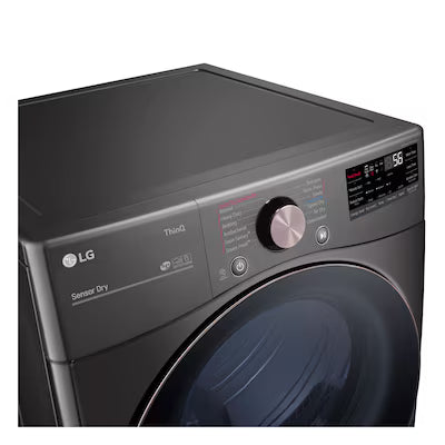 LG TrueSteam 7.4-cu ft Stackable Vented Gas Dryer with Steam Cycle ( Black ) Model# DLGX4001B