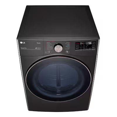 LG True Steam 7.4-cu ft Stackable Vented Electric Dryer with Steam Cycle ( Black Steel ) Model# DLEX4000B