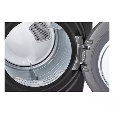 LG TrueSteam 7.4-cu ft Stackable Vented Gas Dryer with Steam Cycle ( Black ) Model# DLGX4001B