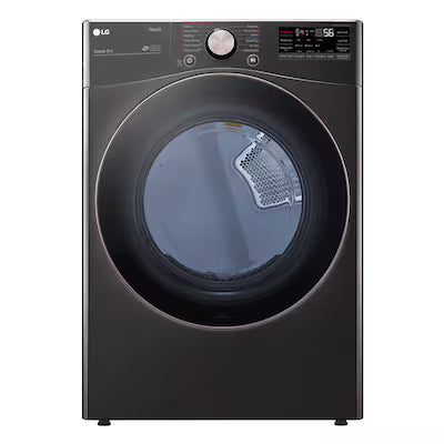 LG TrueSteam 7.4-cu ft Stackable Vented Gas Dryer with Steam Cycle ( Black ) Model# DLGX4001B