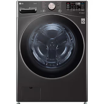LG TurboWash 360 High Efficiency Stackable Medium ( 4.5-cu ft ) Front Load Washer ( Black Steel ) Model# WM4000HBA A19-32 by Scratch-n-Dent Depot