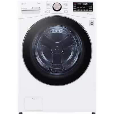 LG TurboWash 360 High Efficiency Stackable Medium ( 4.5-cu ft ) Front-Load Washer with Steam Cycle ( White ) Model# WM4000HWA by Scratch N Dent Depot