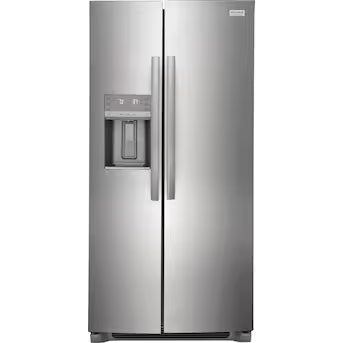 Frigidaire Gallery 22.3-cu ft Counter-Depth 36-in Wide Side-by-Side Refrigerator with Ice Maker ,Water and Ice Dispenser ( Fingerprint Resistant Stainless Steel ) ENERGY STAR Certified Model# GRSC2352AF A19-46 by Scratch-n-Dent Depot