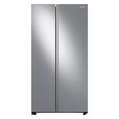 Samsung 22.6-cu ft Counter-Depth 36-in Wide Side-by-Side Refrigerator Smart Compatible with Ice Maker ( Fingerprint Resistant Stainless Steel ) Model# RS23A500ASR