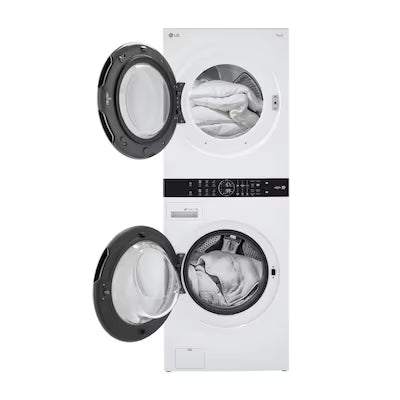 LG WashTower Stacked Laundry Center with 4.5-cu ft Front load Washer and Gas 7.4-cu ft Dryer (ENERGY STAR) Model# WKG101HWA 6006-42 by Scratch-n-Dent Depot