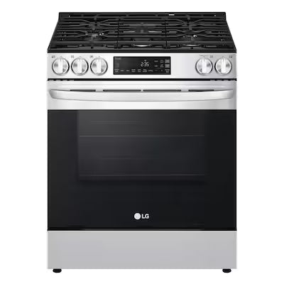 LG 30-in 5 burners 5.8-cu ft Slide-In Natural Gas Range ( PrintProof Stainless Steel ) Model# LSGL5831F