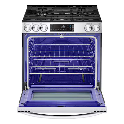 LG 30-in 5 burners 5.8-cu ft Slide-In Natural Gas Range ( PrintProof Stainless Steel ) Model# LSGL5831F