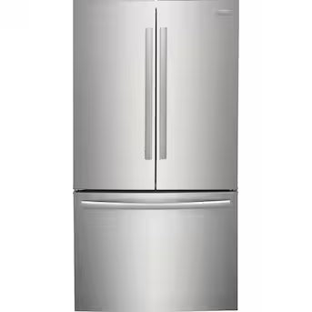 Frigidaire Gallery Counter-Depth 23.3-cu ft 3 -Door French Door Refrigerator with Ice Maker with Water Dispenser ( Fingerprint Resistant Stainless Steel ) Model# GRFG2353AF