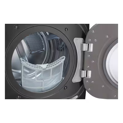 LG TurboSteam 9-cu ft Stackable Vented Electric Dryer with Steam Cycle ( Black Steel ) Model# DLEX8900B by Scratch N Dent Depot