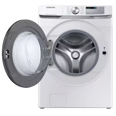Samsung Super Speed Wash High Efficiency Stackable Medium ( 4.5-cu ft ) Front-Load Washer with Steam Cycle ( White ) Model# WF45B6300AW by Smiths Appliance & Furniture