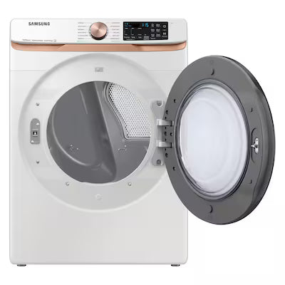 Coming Soon Samsung 7.5-cu ft Stackable Vented Electric Dryer with Steam Cycle ( Ivory ) Model# DVE50BG8300E