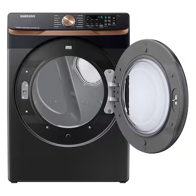 Samsung 7.5-cu ft Stackable Vented Gas Dryer with Steam Cycle ( Brushed Black ) Model# DVG50BG8300V