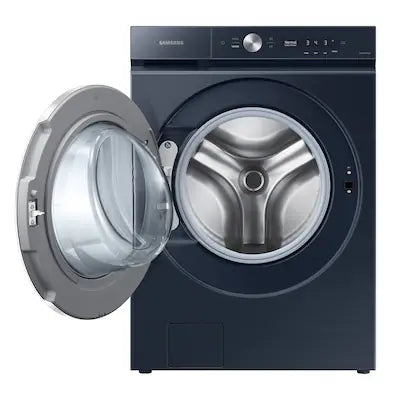 Samsung Bespoke High Efficiency Stackable Extra Large ( 5.3-cu ft ) Front-Load Washer with Steam Cycle ( Brushed Navy ) Model# WF53BB8900AD by Smiths Appliance & Furniture