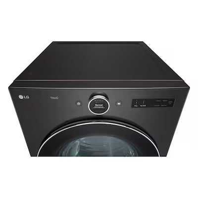 LG 7.4-cu ft Stackable Vented Gas Dryer with Steam Cycle ( Black Steel ) Model# DLGX6701B by Smiths Appliance & Furniture