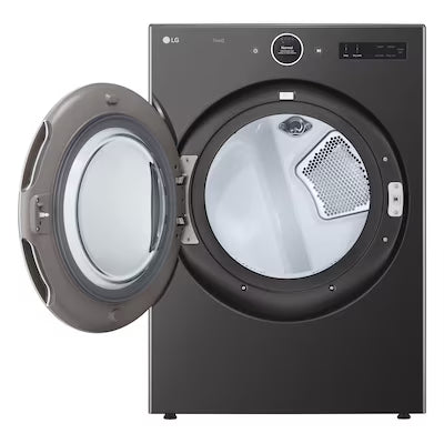 LG 7.4-cu ft Stackable Vented Electric Dryer with Steam Cycle ( Black stainless steel ) Model# DLEX6700B