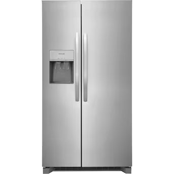 Frigidaire 25.6-cu ft Side-by-Side Refrigerator with Ice Maker ,Water and Ice Dispenser ( Stainless steel ) ENERGY STAR Certified Model# FRSS2623AS