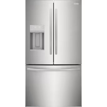 Frigidaire Standard-Depth 27.8-cu ft 3 -Door French Door Refrigerator with Ice Maker with Water and Ice Dispenser ( Stainless Steel ) ENERGY STAR Certified Model# FRFS2823AS