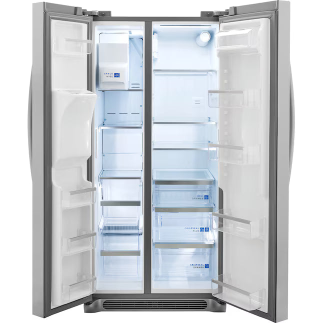 Frigidaire Gallery 22.3-cu ft Standard-Depth 33-in Wide Side-by-Side Refrigerator with Ice Maker ,Water and Ice Dispenser ( Fingerprint Resistant Stainless Steel ) ENERGY STAR Certified Model# GRSS2352AF by Scratch N Dent Depot
