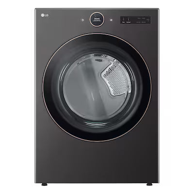 LG 7.4-cu ft Stackable Vented Gas Dryer with Steam Cycle ( Black ) Model# DLGX6501B by Scratch N Dent Depot