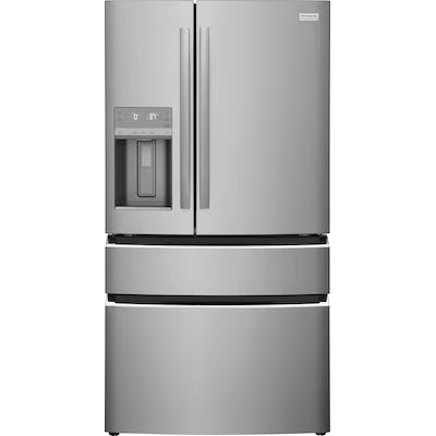 Frigidaire Counter-Depth 21.5-cu ft 4 -Door French Door Refrigerator with Ice Maker with Water and Ice Dispenser ( Smudge-Proof Stainless Steel ) ENERGY STAR Certified Model# GRMC2273CF