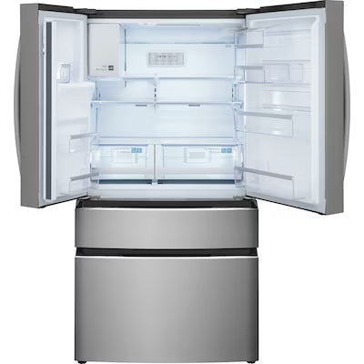 Coming Soon Frigidaire 26 cu. ft. Standard-Depth 4-Door French Door Refrigerator in Fingerprint-Resistant Stainless Steel Look Model# FRMS274TAV by Scratch-n-Dent Depot