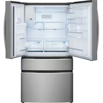 Frigidaire Gallery Standard-Depth 26.3-cu ft 4 -Door 36-in Wide French Door Refrigerator with Ice Maker with Water and Ice Dispenser ( Fingerprint Resistant Stainless Steel ) ENERGY STAR Certified Model# GRMS2773AF A19-49 by Scratch-n-Dent Depot