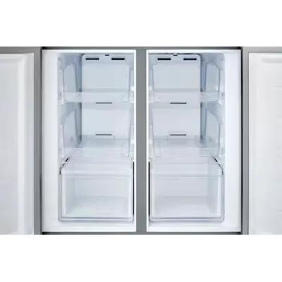 Frigidaire Counter-Depth 17.4-cu ft 4 -Door 33-in Wide French Door Refrigerator ( Fingerprint-Resistant Stainless Look ) Model# FRQG1721AV by Smiths Appliance & Furniture