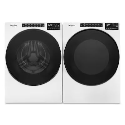 Whirlpool 5 cu. ft. Front Load Washer With Electric Dryer & Pedestals in White Model# WFW6605MW & WED6605MW