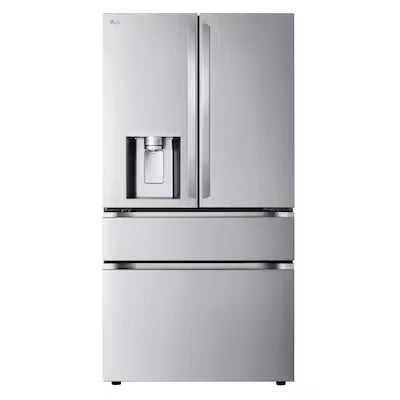 LG Counter-Depth 24.5-cu ft 4 -Door 36-in Wide Smart Compatible French Door Refrigerator with Dual Ice Maker with Water and Ice Dispenser ( PrintProof Stainless Steel ) ENERGY STAR Certified Model# LF25G8330S