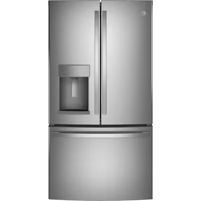 GE Standard-Depth 27.7-cu ft 3 -Door 36-in Wide French Door Refrigerator with Ice Maker ( Fingerprint-resistant Stainless Steel ) ENERGY STAR Certified Model# GFE28GYNFS A12-62 by Scratch-n-Dent Depot