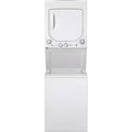 GE Gas Stacked Laundry Center with 2.3-cu ft Top load Washer and 4.4-cu ft Dryer White Model# GUD24GSSMWW by Scratch N Dent Depot